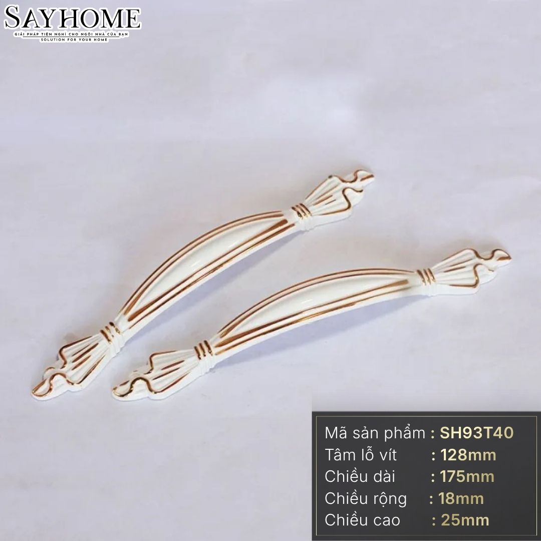 Tay nắm tủ cổ điển màu trắng ngọc trai SH93T40 tại thành phố Hồ Chí Minh