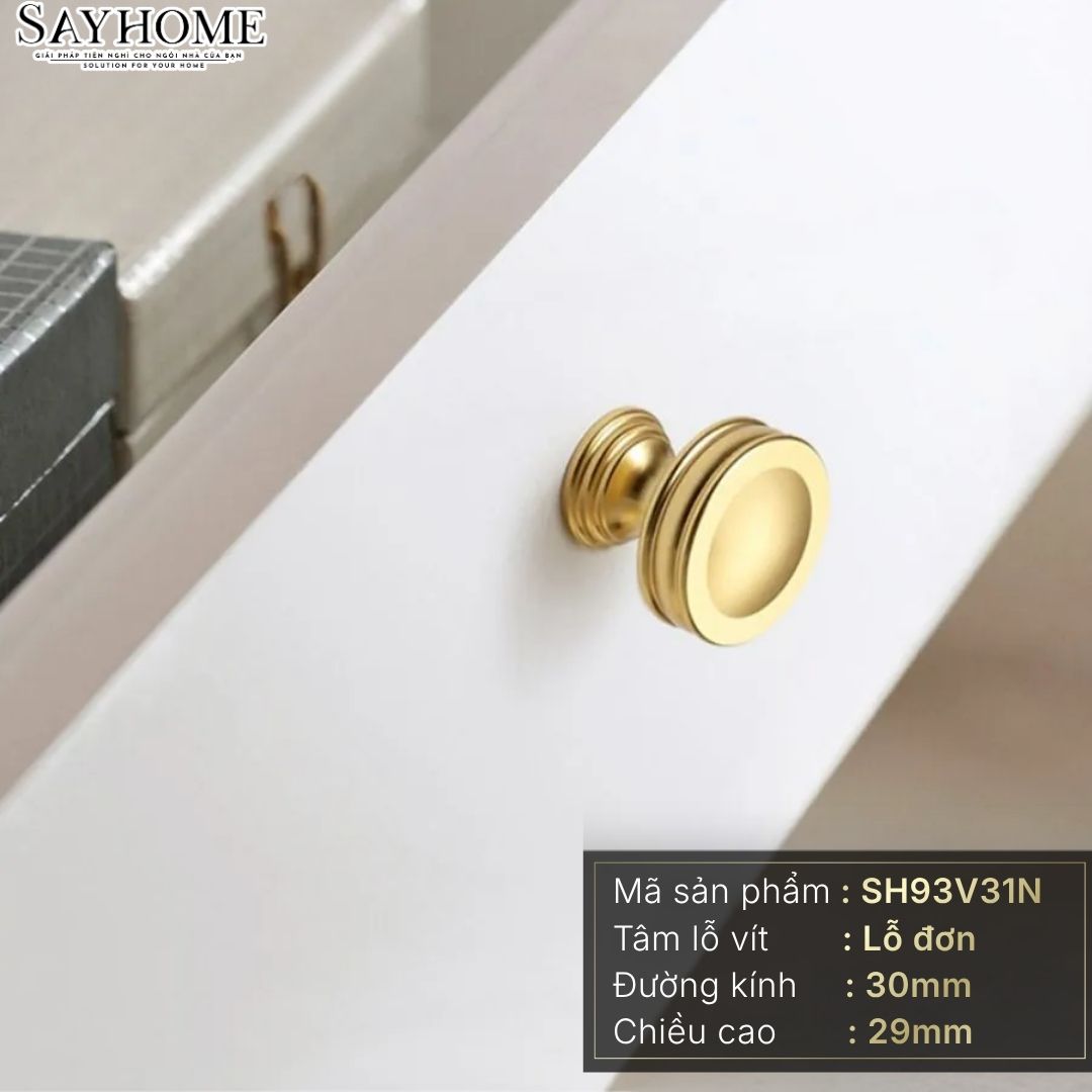 Núm tủ tân cổ điển vintage màu vàng gold SH93V31N tại thành phố Hồ Chí Minh