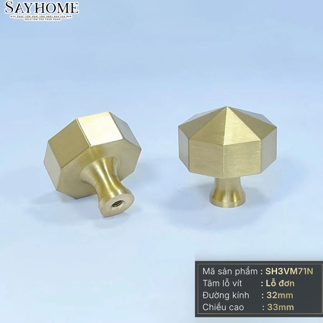 Núm tủ hiện đại màu vàng xước SH3VM71N tại thành phố Hồ Chí Minh