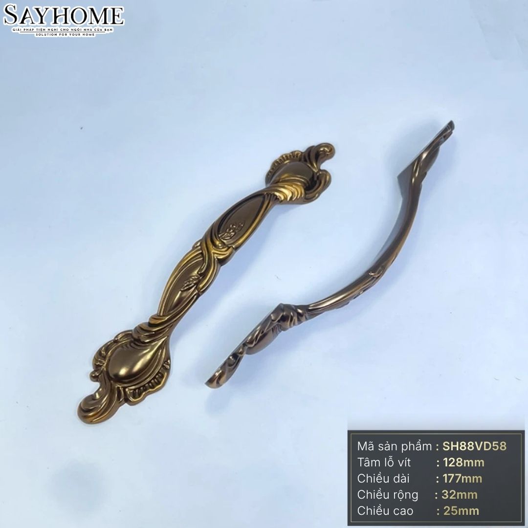Tay nắm tủ tân cổ điển vintage màu vàng đồng SH88VD58 tại thành phố Hồ Chí Minh