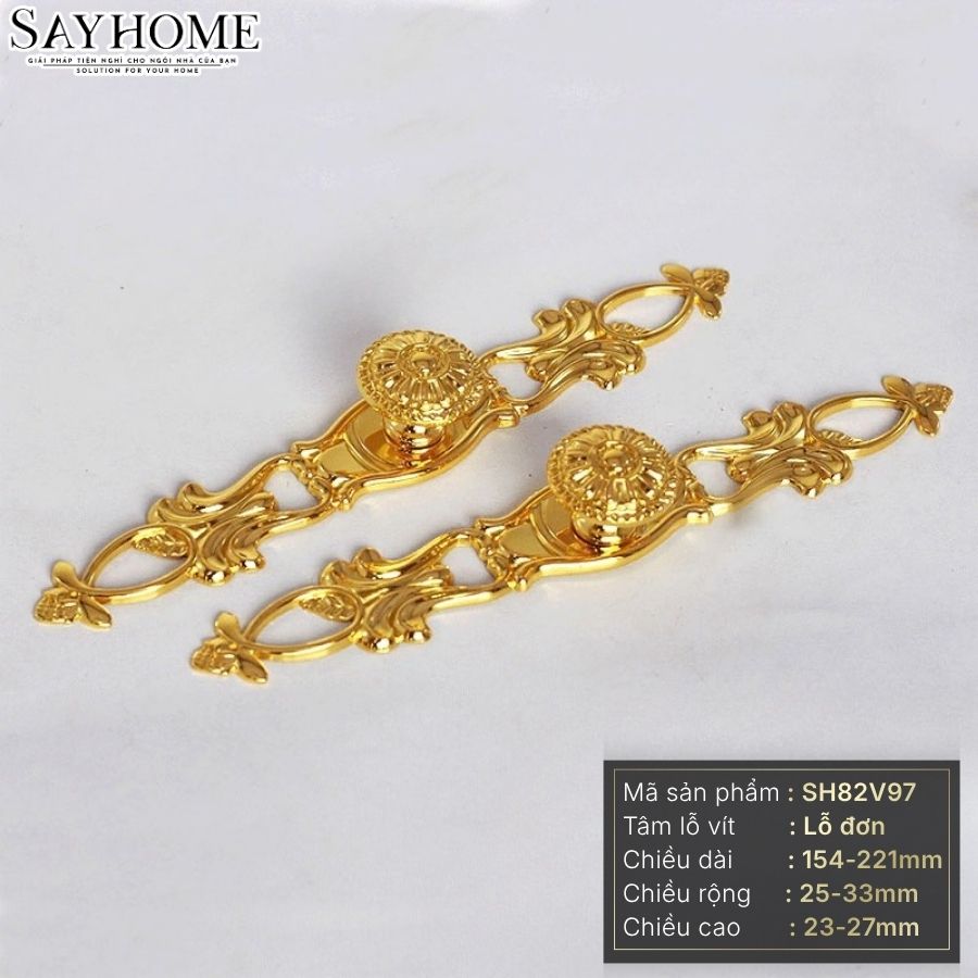 Tay nắm tủ tân cổ điển vintage màu vàng gold SH82V97 tại thành phố Hồ Chí Minh
