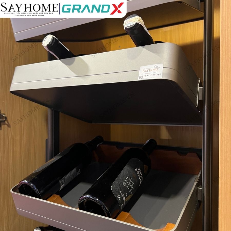 Tủ rượu vang GrandX XW.600T titanium xoay 8 tầng tại Thành phố Hồ Chí Minh