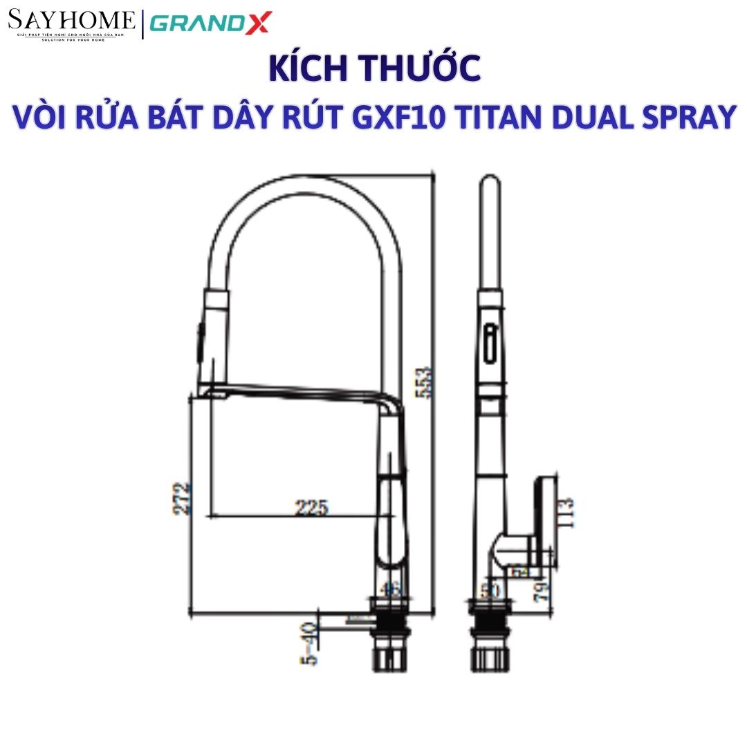 Vòi rửa chén GRANDX GXF10 TITAN DUAL SPRAY tại thành phố Hồ Chí Minh