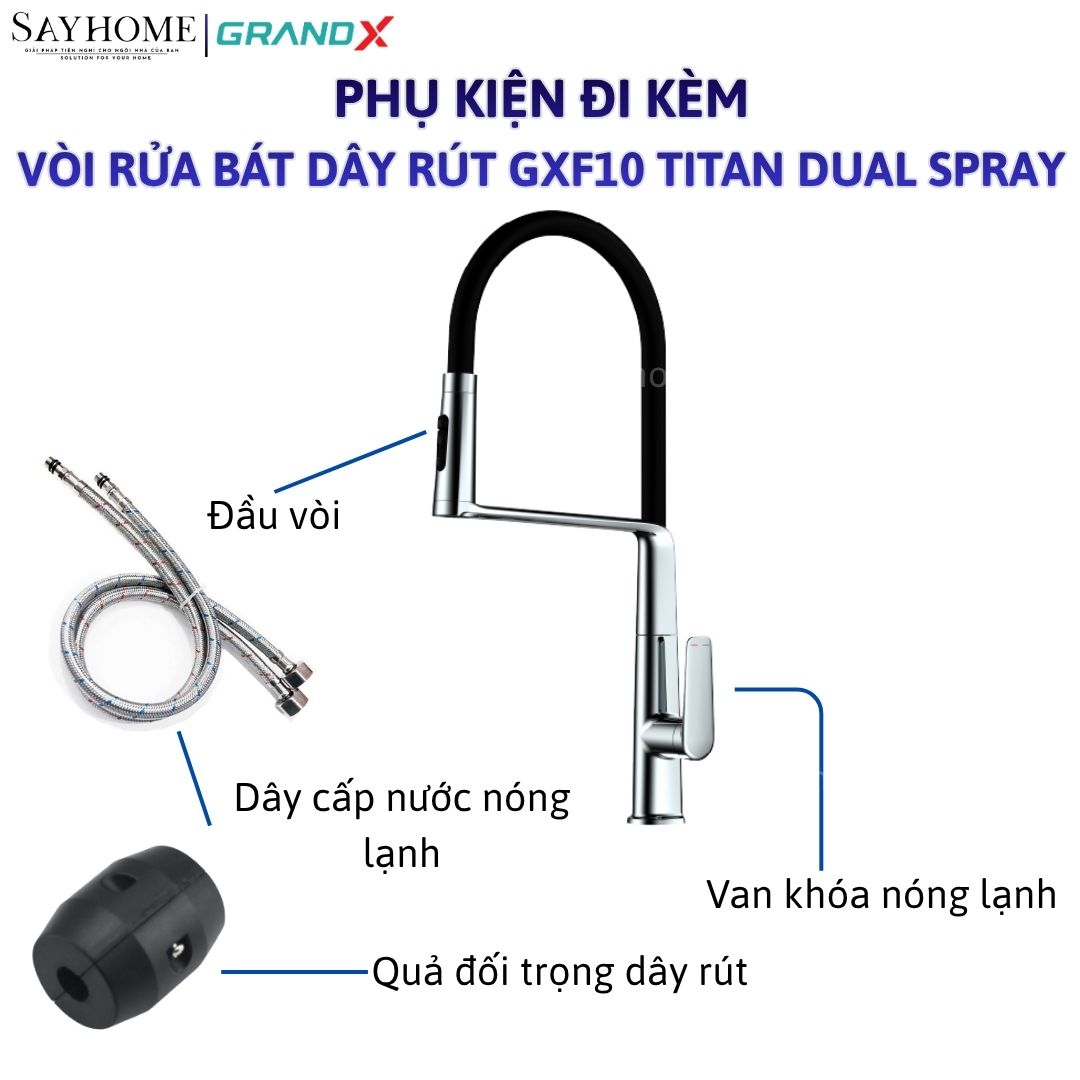 Vòi rửa chén GRANDX GXF10 TITAN DUAL SPRAY tại thành phố Hồ Chí Minh