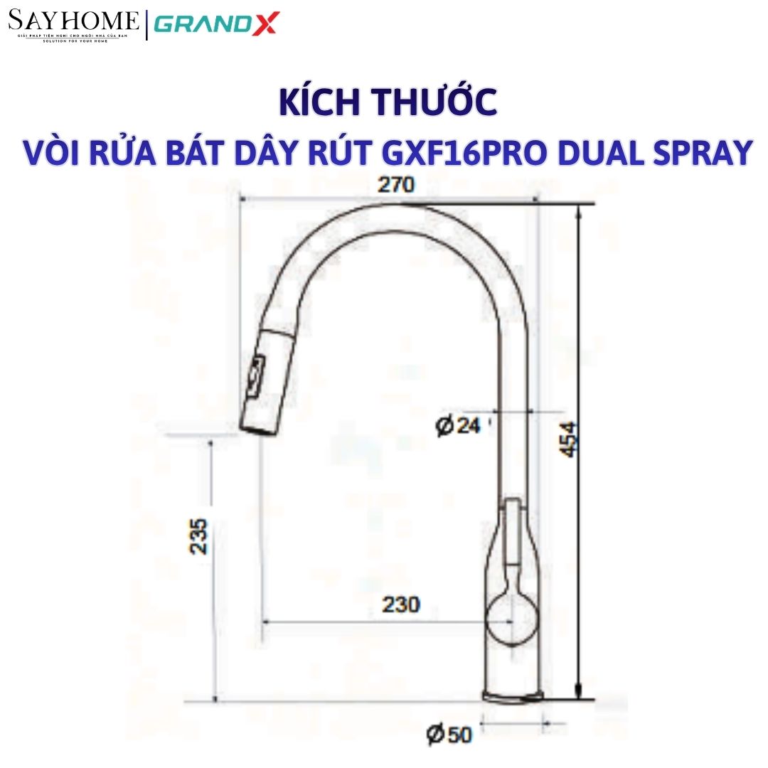 Vòi rửa chén GRANDX GXF16Pro DUAL SPRAY tại thành phố Hồ Chí Minh