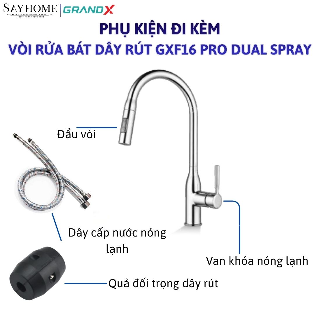Vòi rửa chén GRANDX GXF16Pro DUAL SPRAY tại thành phố Hồ Chí Minh
