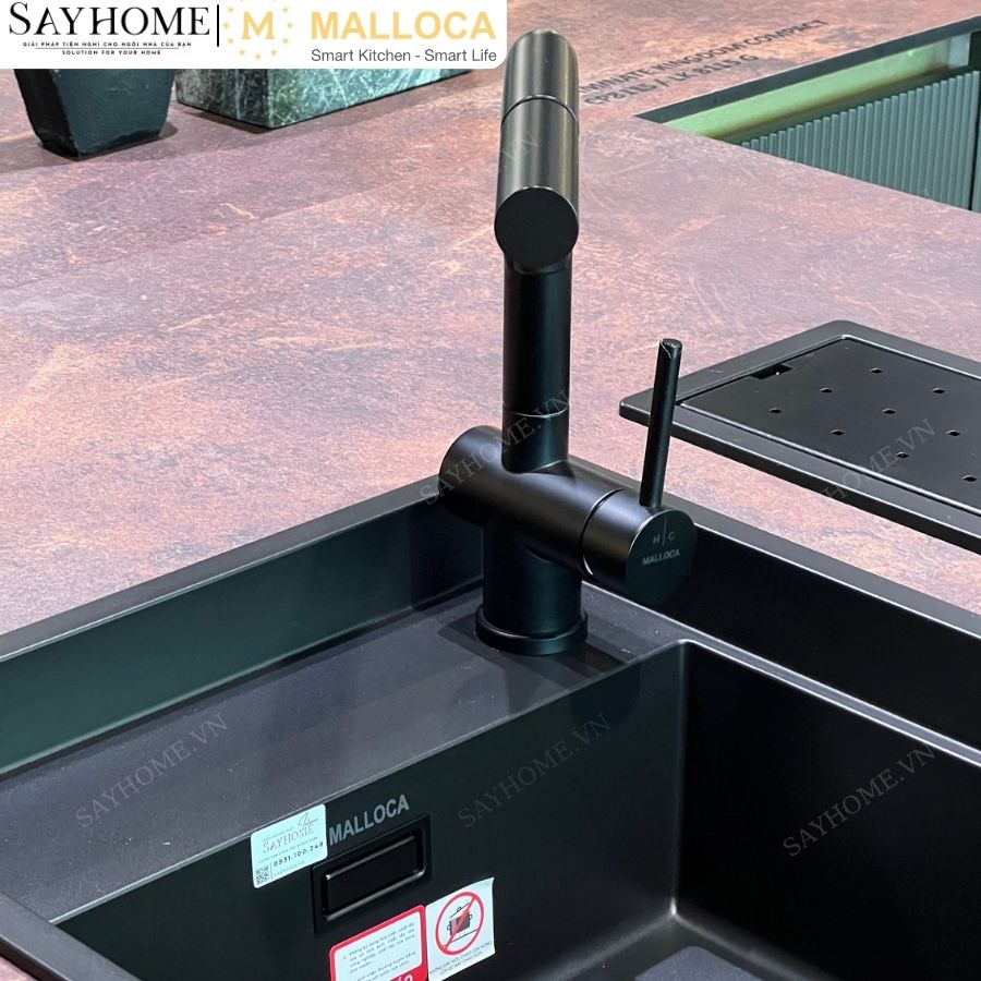 Vòi rửa chén inox MALLOCA K103BL dây rút đen mờ tại thành phố Hồ Chí Minh