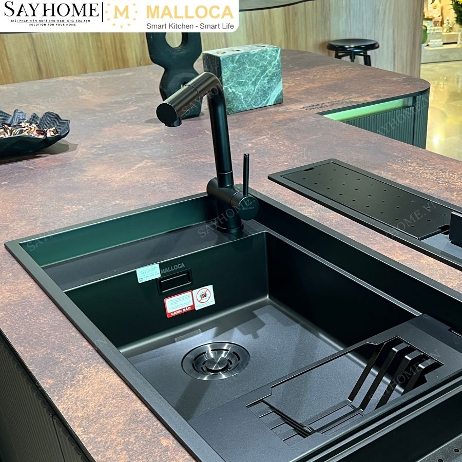 Vòi rửa chén inox MALLOCA K103BL dây rút đen mờ tại thành phố Hồ Chí Minh