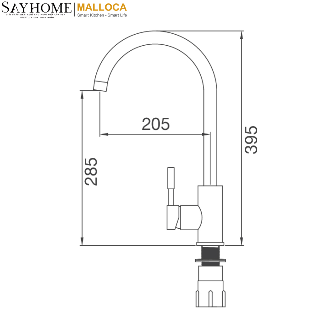 Vòi rửa chén inox một nguồn nước Malloca K569-C tại thành phố Hồ Chí Minh