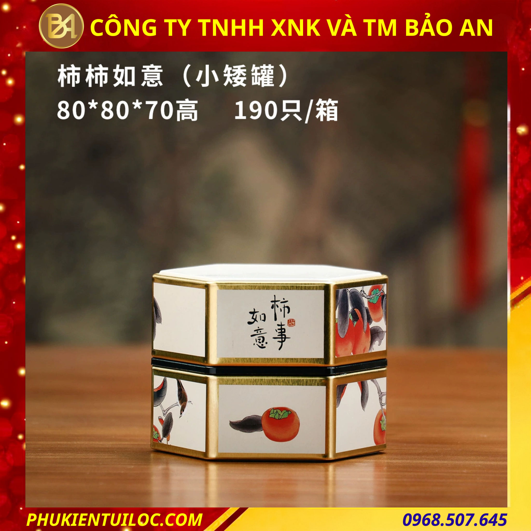 Lon đựng trà lục giác nhiều hoạ tiết - nâng tầm hương vị, trọn vẹn nghệ thuật