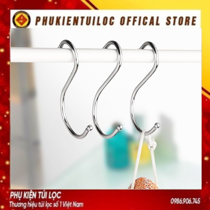 Móc Chữ S (Loại Cao Cấp Có Đầu Tròn) Treo Đồ Siêu Chắc - Treo Hàng Hóa - Inox Loại 1 (Chọn Size)- Phukientuiloc.com