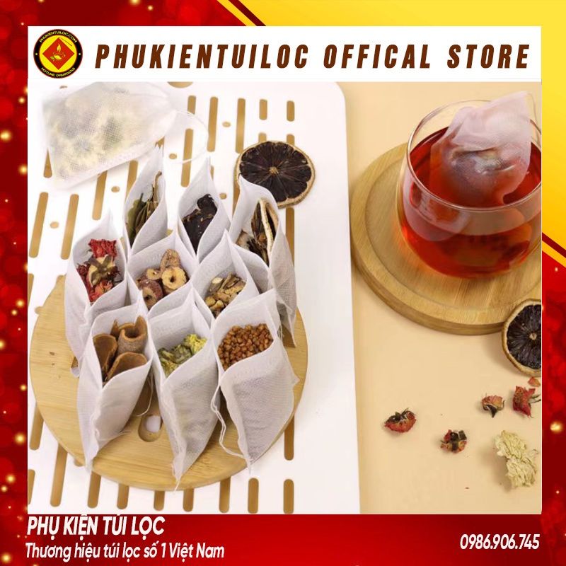 100 Túi Lọc Vải 12x16CM có dây rút -  Chất Liệu Cao Cấp - Hàng Loại 1- Phukientuiloc