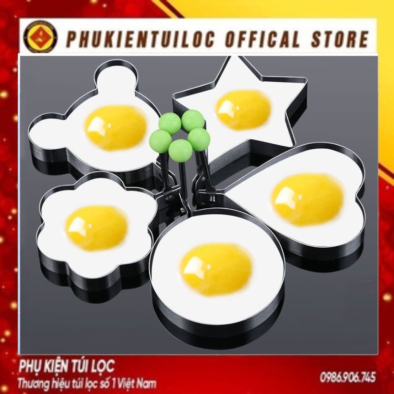 Khuôn Rán Trứng Ốp La, Bánh - Khay Chiên Tạo Nhiều Hình Cute Có Núm Cầm- Phukientuiloc.com