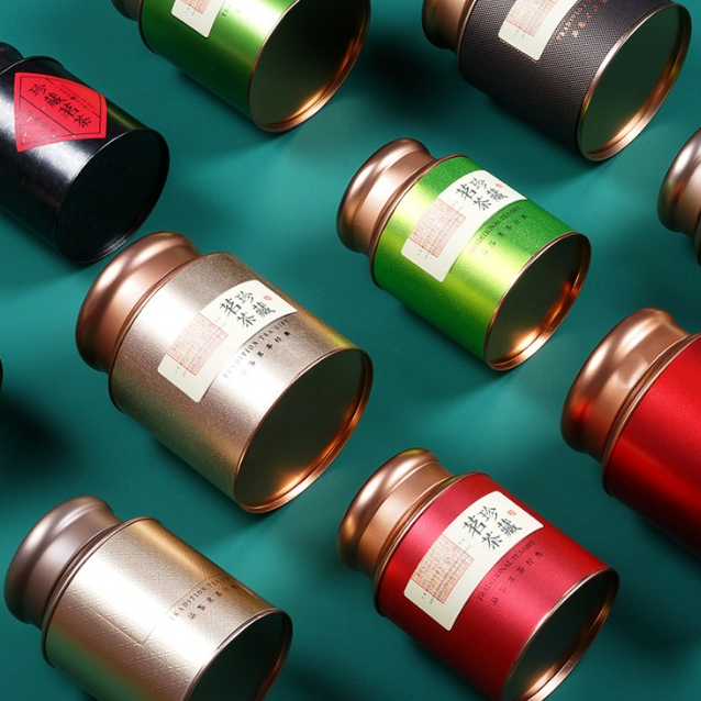 Hũ tròn đựng trà đen CAO CẤP nắp tròn nhiều màu sắc- PHUKIENTUILOC