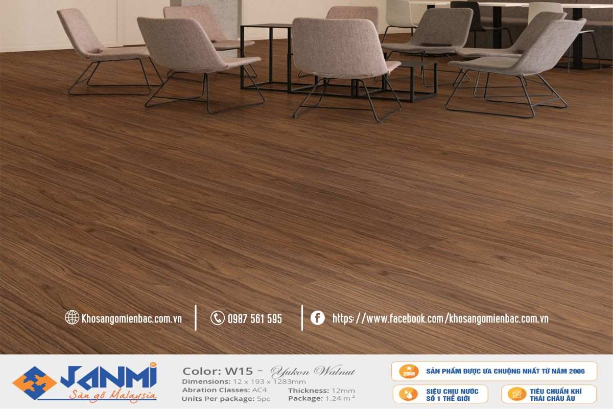 Báo giá Sàn gỗ Malaysia Janmi W15 bản to
