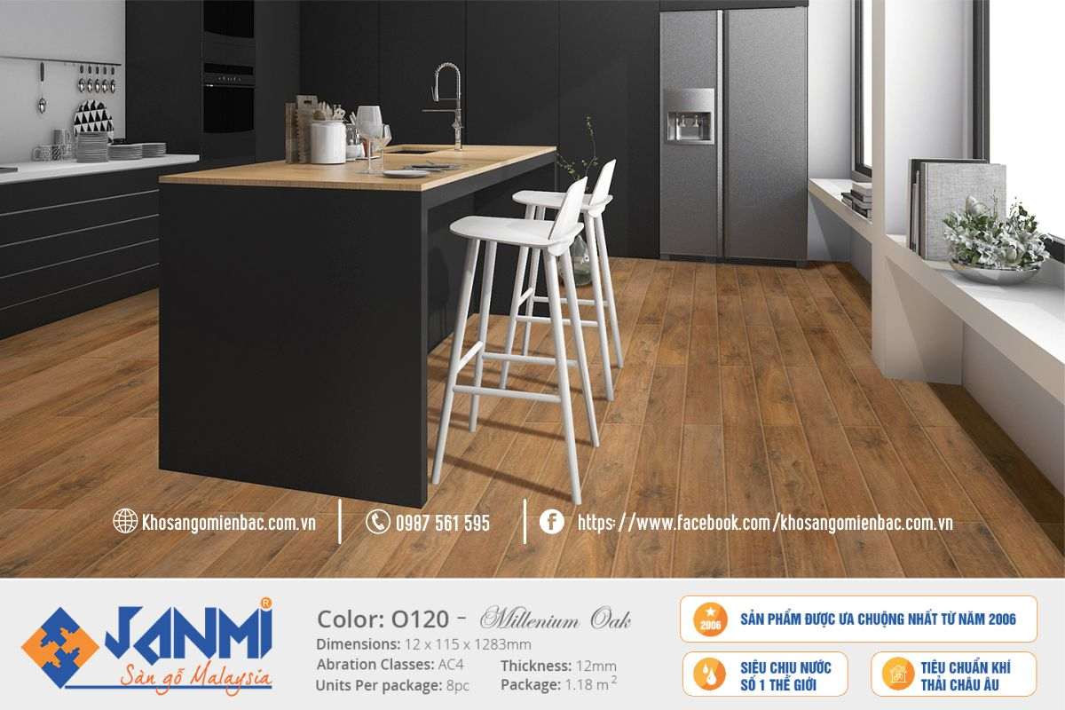 Sàn gỗ Malaysia Janmi O120 tại Hưng Yên