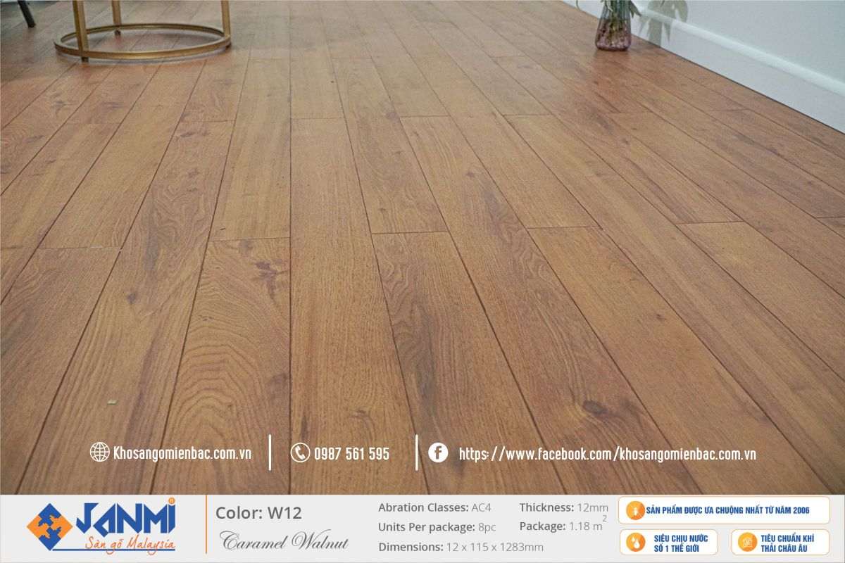 Sàn gỗ Malaysia Janmi W12 - 12mm