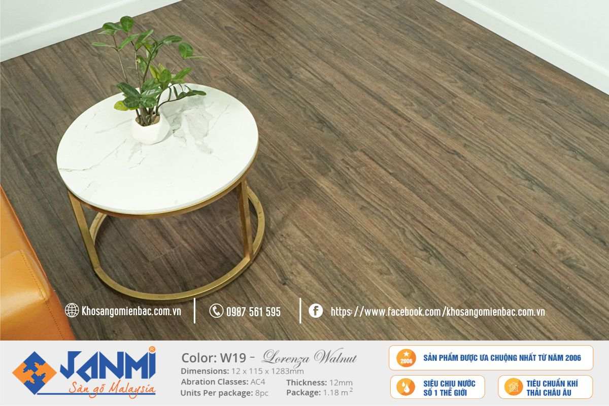 Báo giá Sàn gỗ Malaysia Janmi W19 bản nhỏ tại Ninh Bình