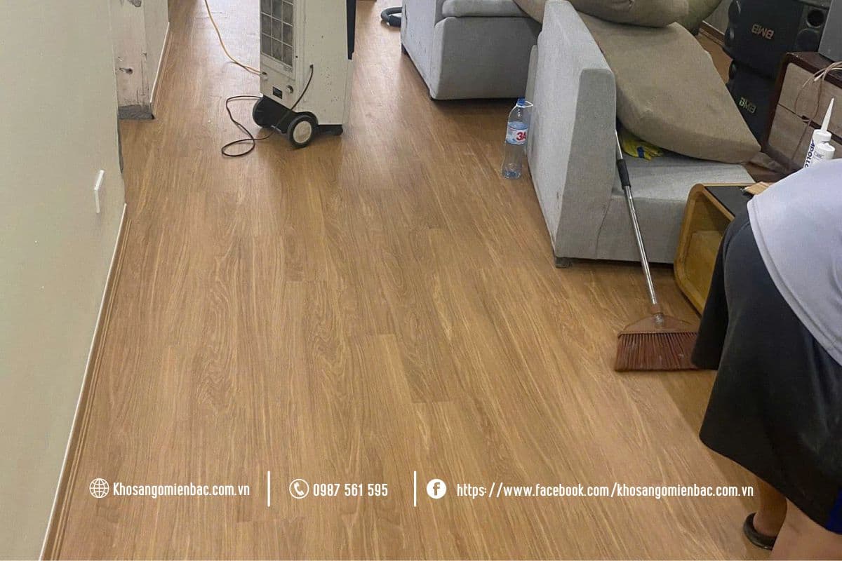 Thi công Sàn nhựa Glotex 6mm C600  tại Bắc Ninh