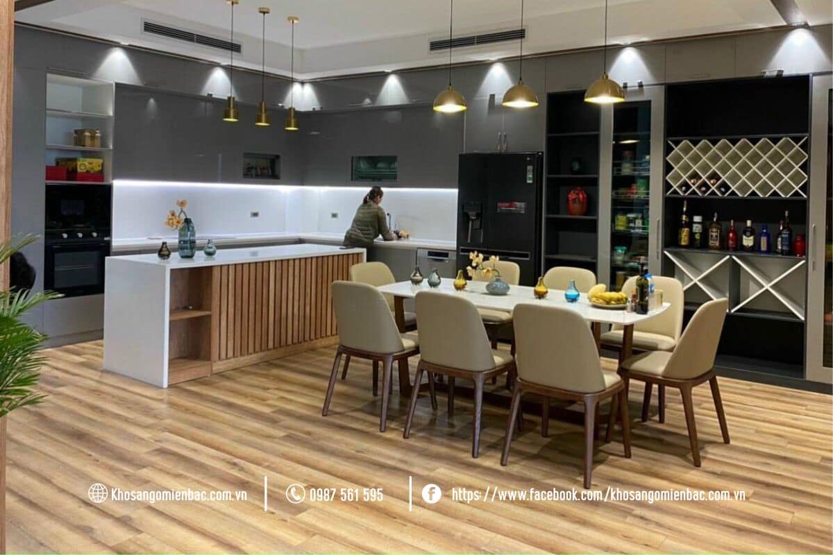 Thi công sàn nhựa Vfloor 6mm-V605 tại Ninh Bình