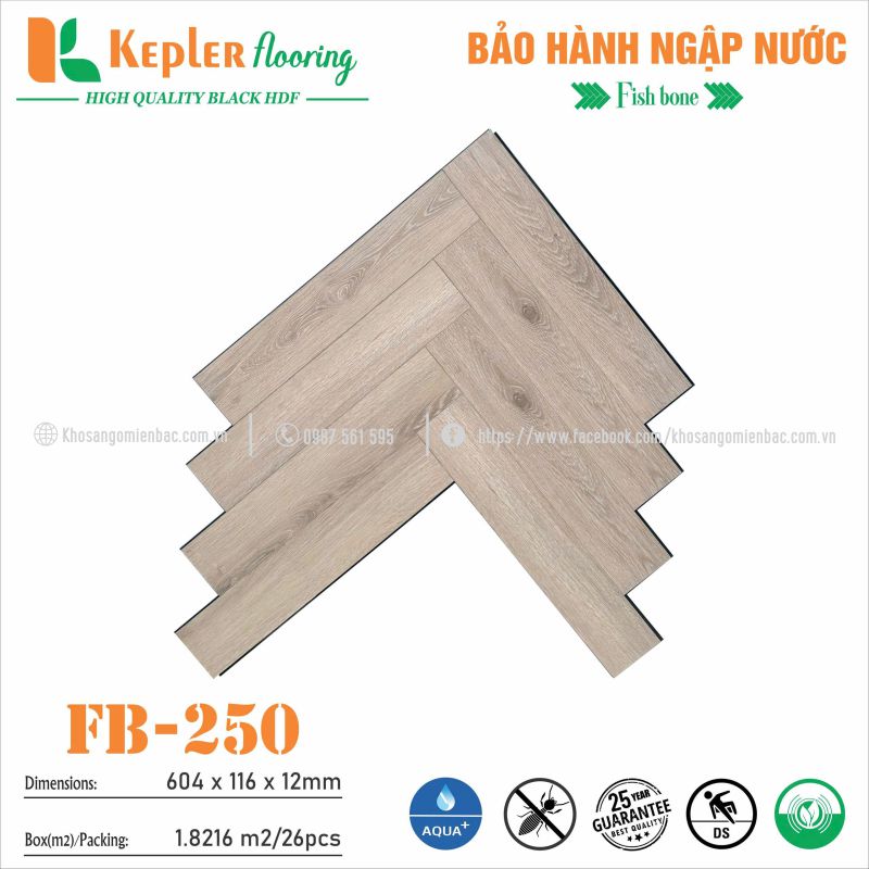 Sàn Gỗ Xương Cá Kepler Flooring FB-250