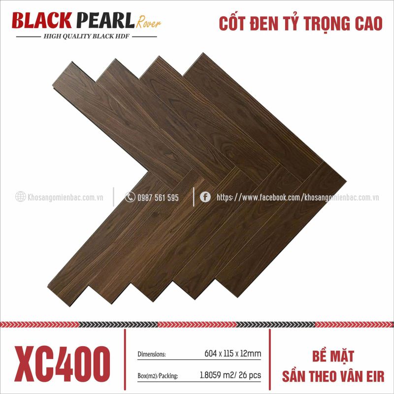 Sàn Gỗ Xương Cá Black Pearl XC400