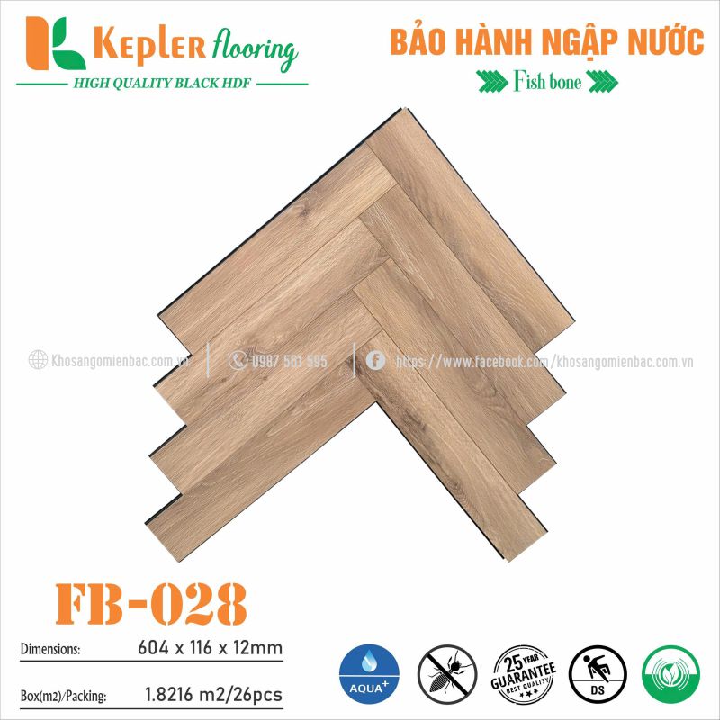 Sàn Gỗ Xương Cá Kepler Flooring FB-028