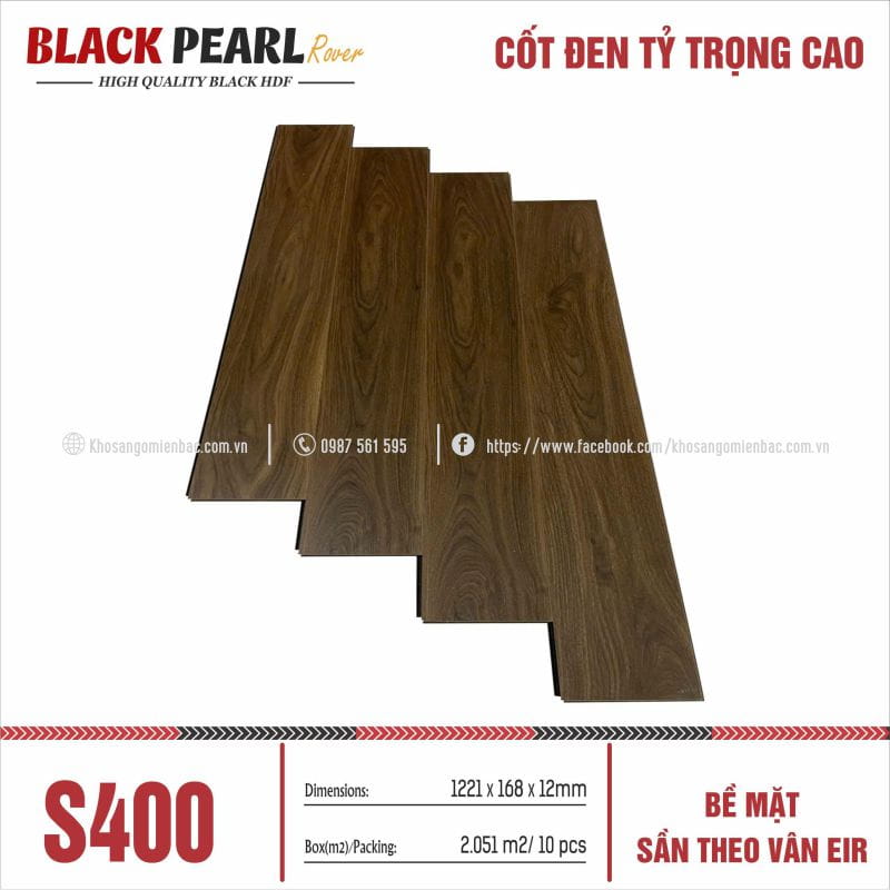 Sàn Gỗ Cốt Đen Black Pearl S400