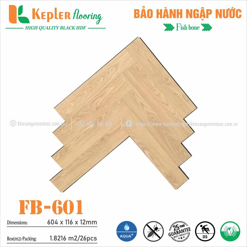 Sàn Gỗ Xương Cá Kepler Flooring FB-601