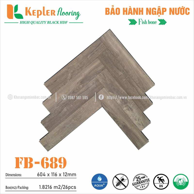 Sàn Gỗ Xương Cá Kepler Flooring FB-689