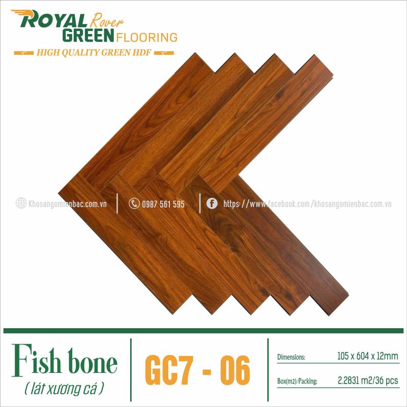 Sàn Gỗ Xương Cá Royal Green GC7-06