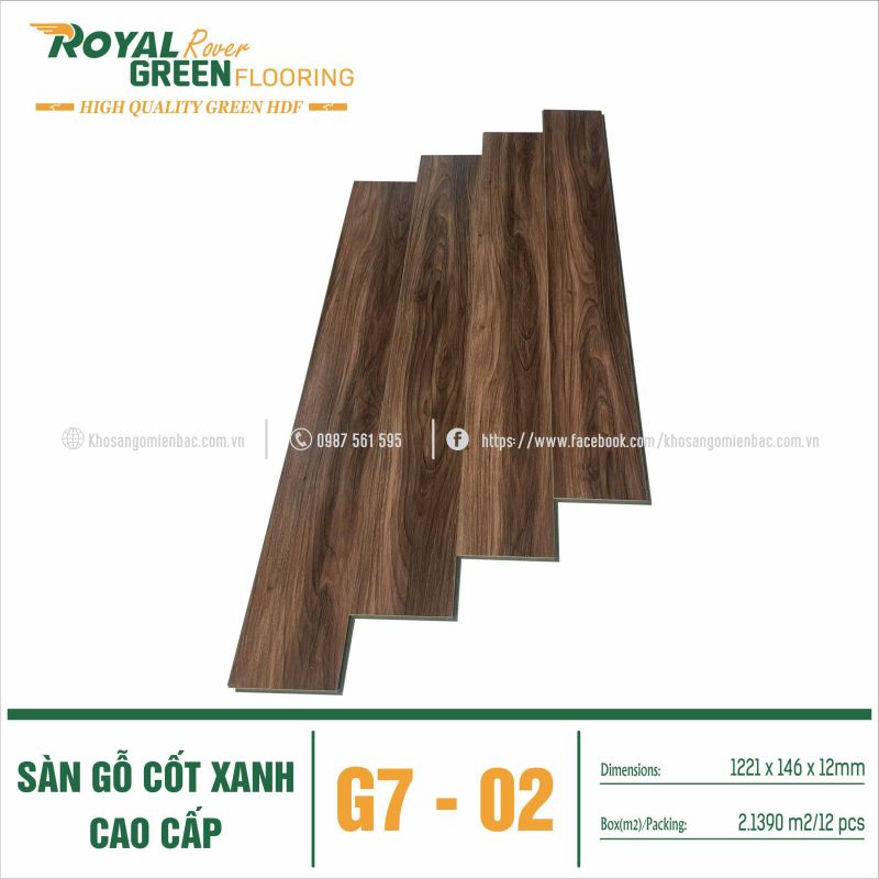 Sàn Gỗ Cốt Xanh Royal Green G7-02