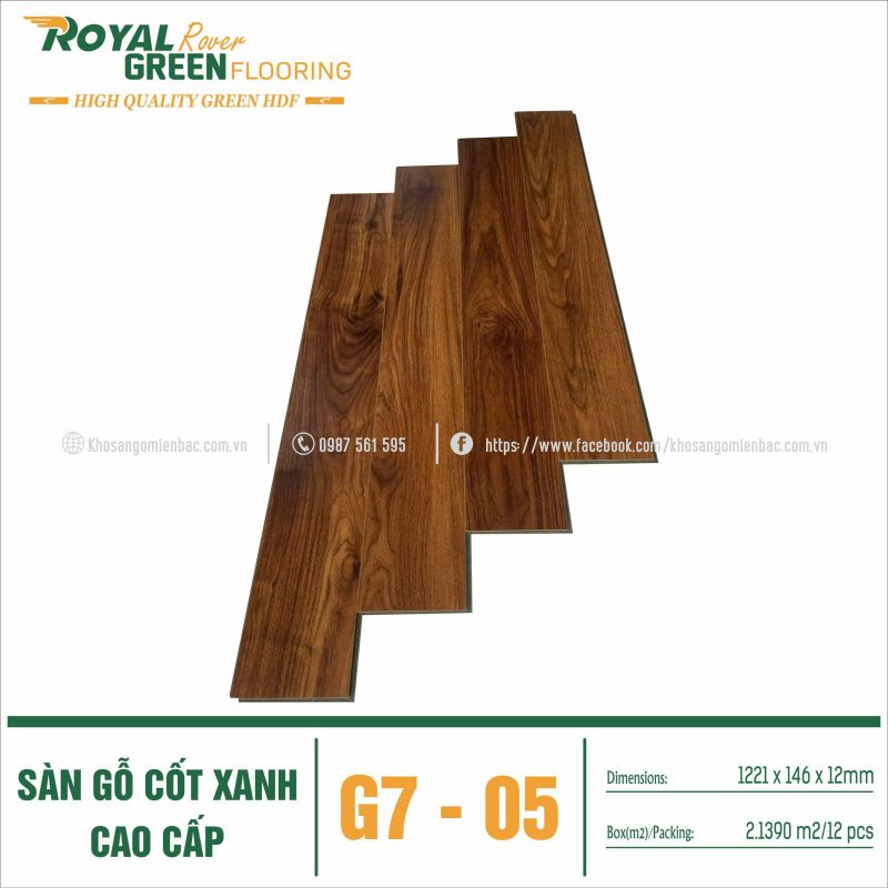 Sàn Gỗ Cốt Xanh Royal Green G7-05