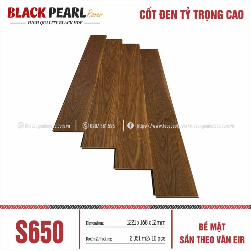 Sàn Gỗ Cốt đen Black Pearl S650