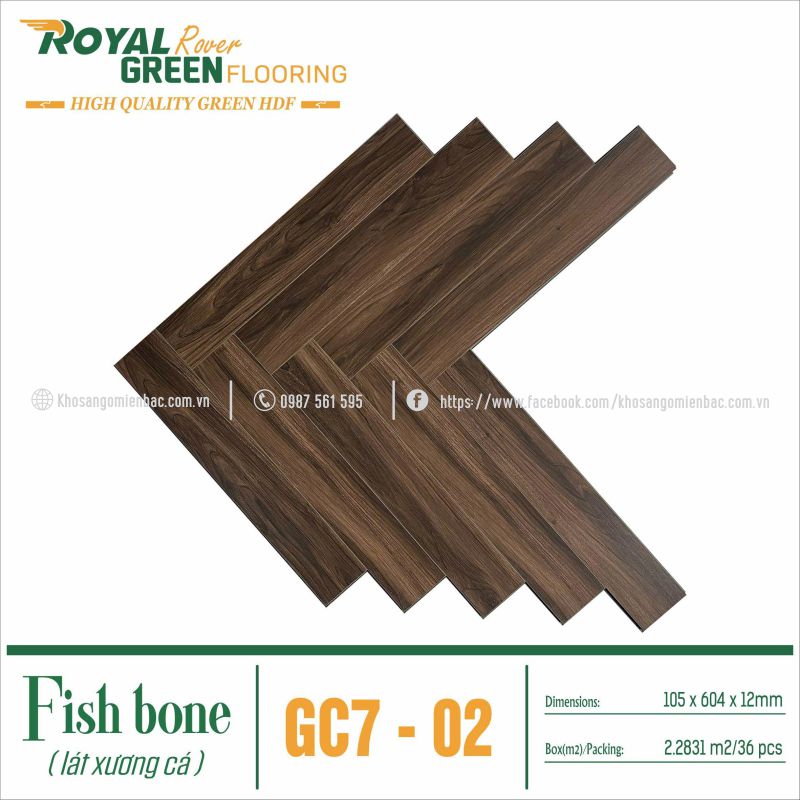 Sàn Gỗ Xương Cá Royal Green GC7-02