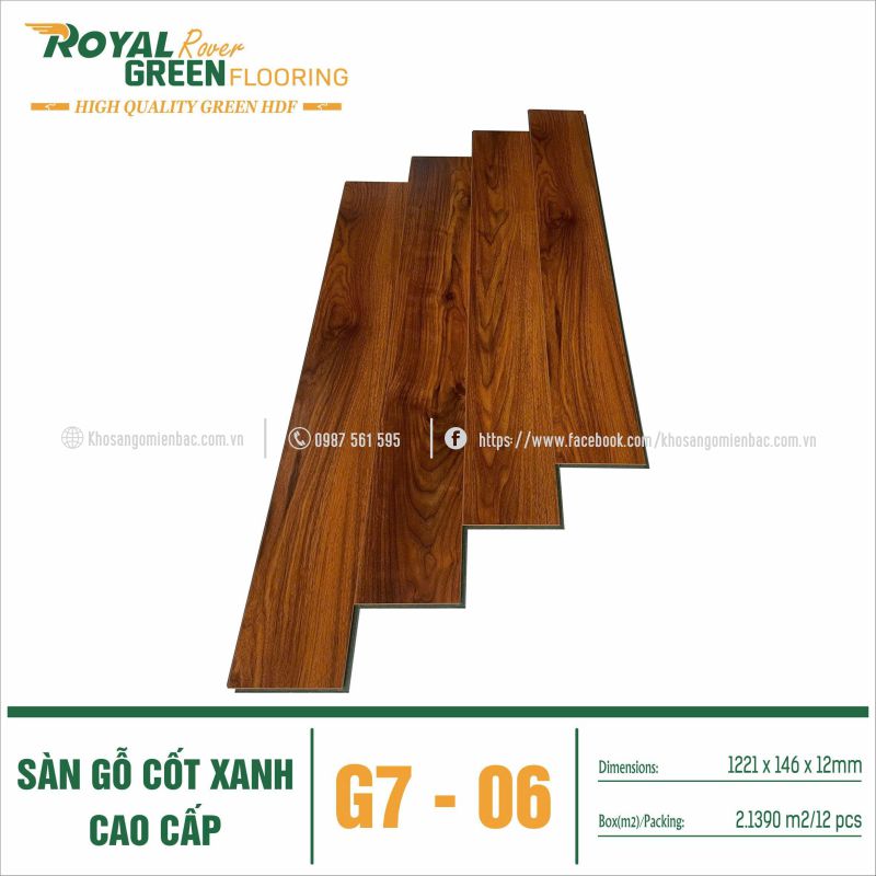 Sàn Gỗ Cốt Xanh Royal Green G7-06