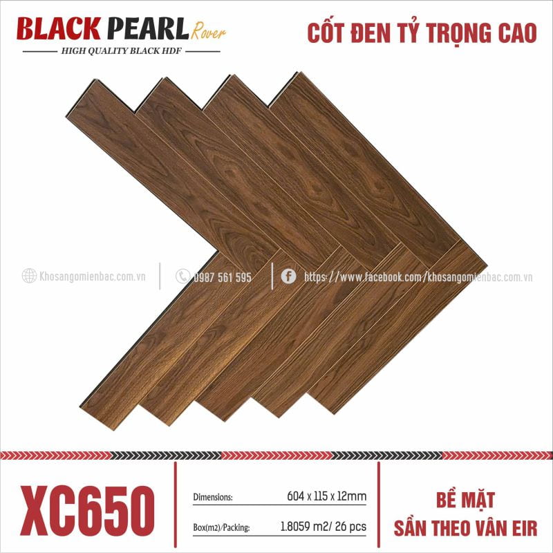 Sàn Gỗ Xương Cá Black Pearl XC650
