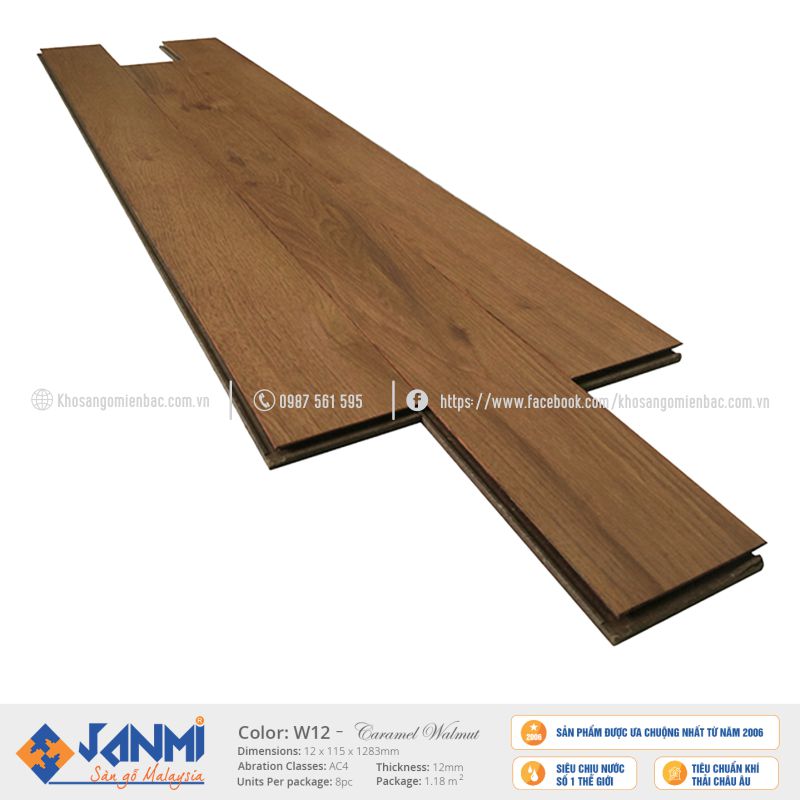 Sàn Gỗ Janmi W12 12mm