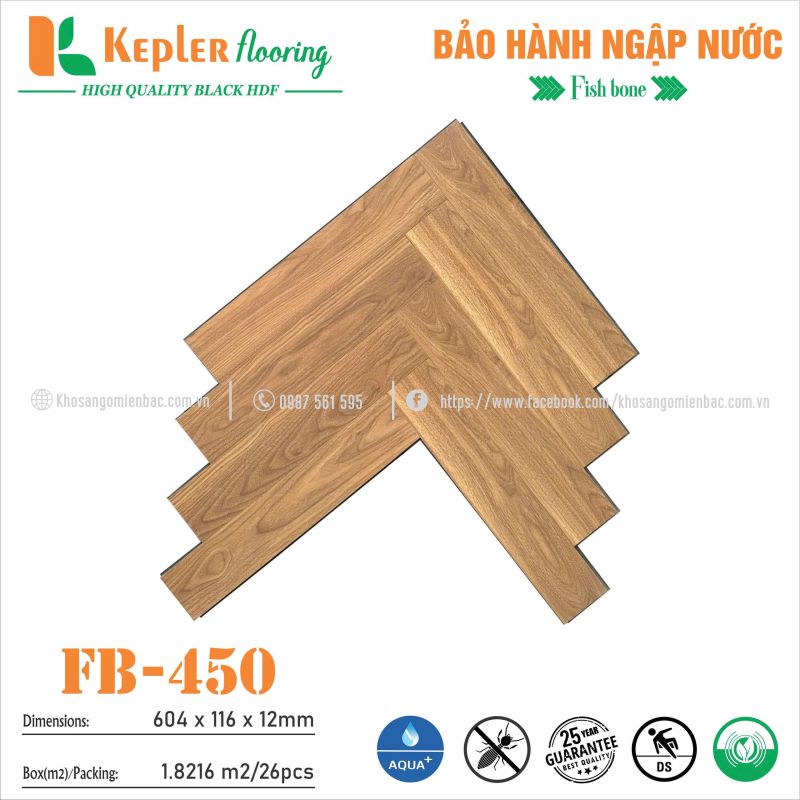 Sàn Gỗ Xương Cá Kepler Flooring FB-450