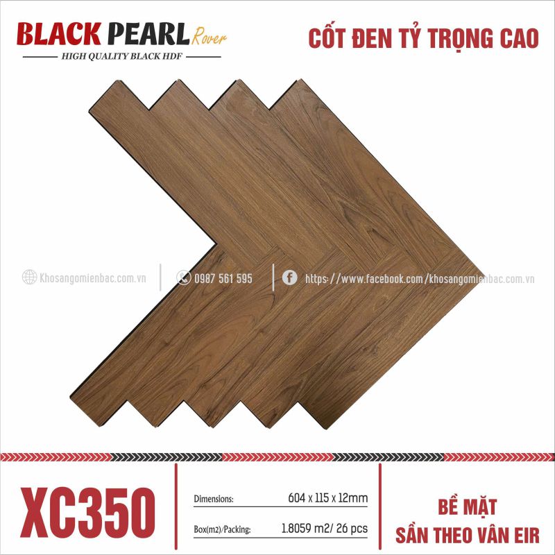 Sàn Gỗ Xương Cá Black Pearl XC350