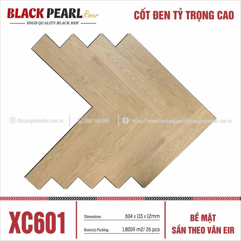 Sàn Gỗ Xương Cá Black Pearl XC601