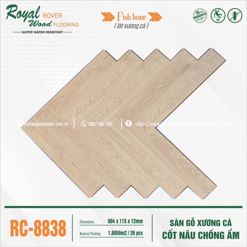 Sàn Gỗ Xương Cá Royal Wood Rover RC-8838
