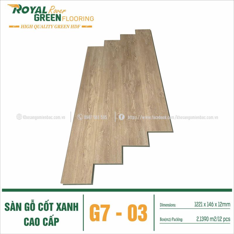 Sàn Gỗ Cốt Xanh Royal Green G7-03