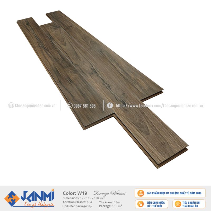 Sàn Gỗ Janmi W19 12mm