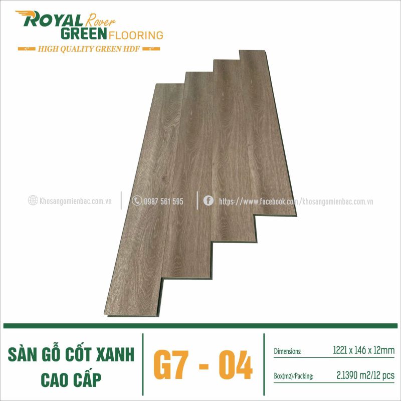 Sàn Gỗ Cốt Xanh Royal Green G7-04