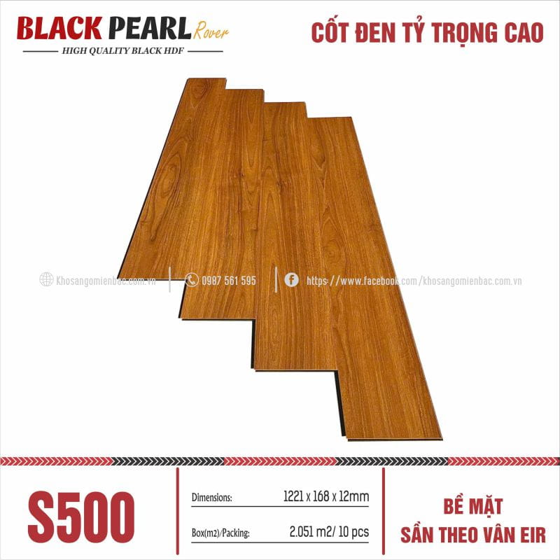 Sàn Gỗ Cốt Đen Black Pearl S500