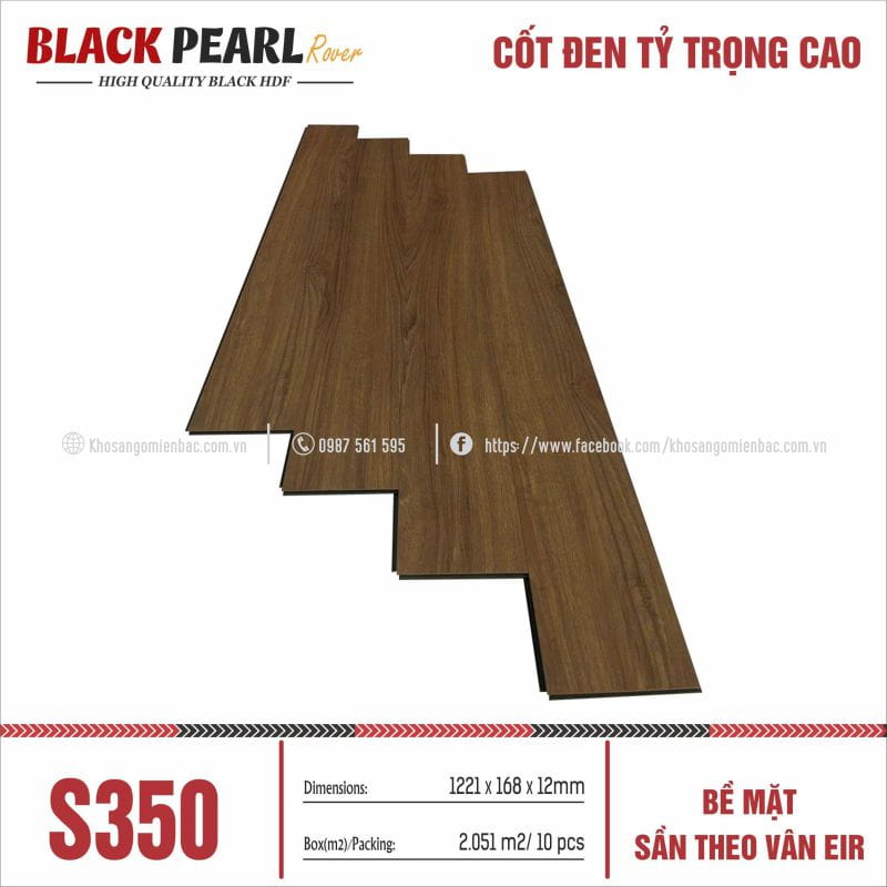 Sàn Gỗ Cốt Đen Black Pearl S350
