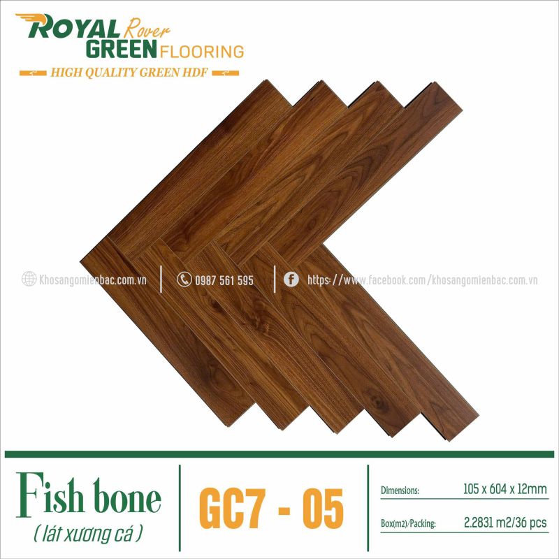 Sàn Gỗ Xương Cá Royal Green GC7-05