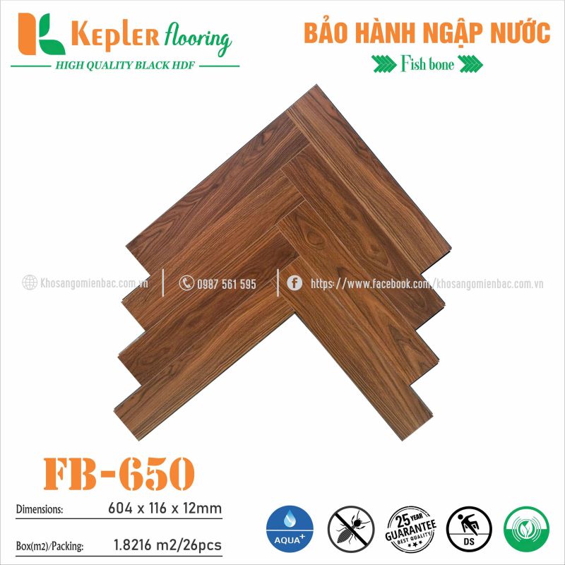 Sàn Gỗ Xương Cá Kepler Flooring FB-650