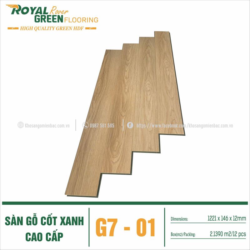 Sàn Gỗ Cốt Xanh Royal Green G7-01